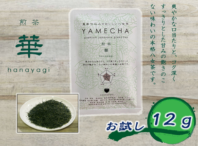 CE-080_【八女茶】原田茶園 お試し　極上煎茶　麗  １２ｇ、特上煎茶　艶　１２ｇ、煎茶　華　１２ｇ　計３６ｇ