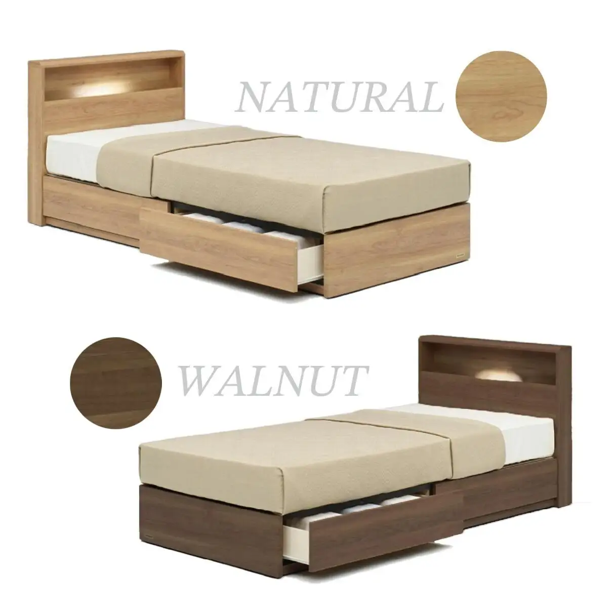 フランスベッド PR70-06C（収納タイプ）上峰町オリジナルマットレス付き シングル R-309