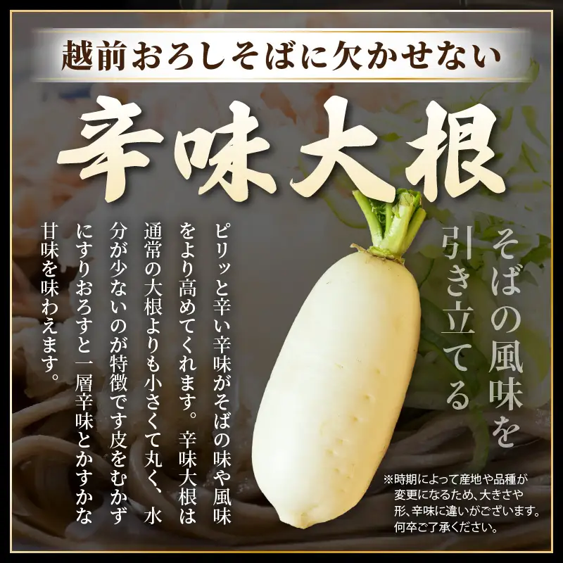 【だし 辛味大根ねぎ付】新月亭の生そば6人前 越前そば [e21-a008]