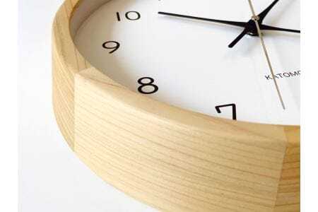 KATOMOKU muku clock 13 ヒノキ 電波時計 連続秒針　km-104HI