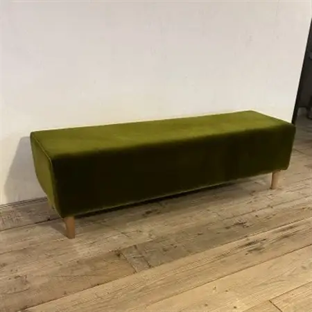 150 Bench(150ベンチ)モケット グリーン BR鉛筆脚【SWOF】_雑貨・日用品 椅子・チェア・ソファ 家具・インテリア _【1555807】