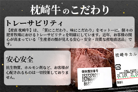 鹿児島 枕崎牛 【カルビ 500g】 焼肉 国産和牛 小分け 5P　B0-4_肉 焼肉 牛肉 やきにく ヤキニク バーベキュー_【配送不可地域：離島】【1562433】