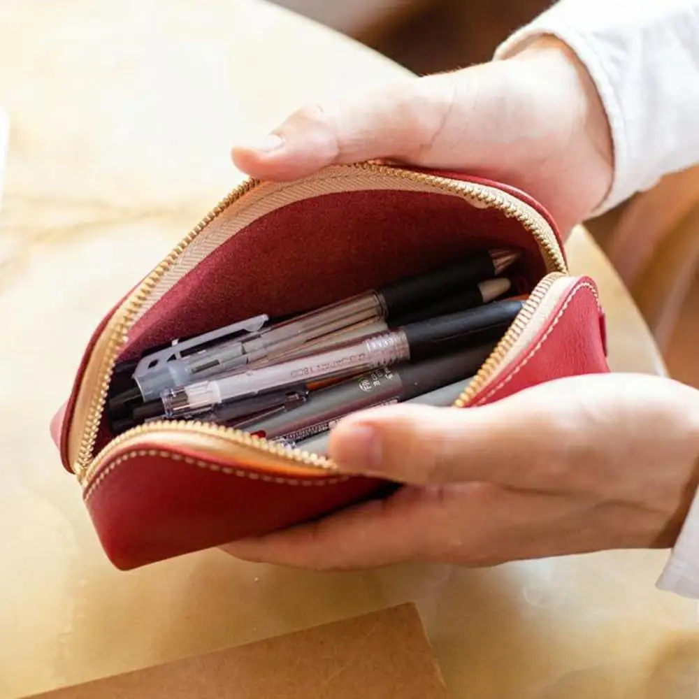 三角ペンケース 【福岡市内製造】 | 革製品 レザーグッズ 雑貨 日用品 おすすめ 送料無料 ブラック