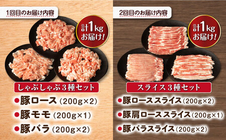 【4回定期便】ナルちゃんファーム豚肉 しゃぶしゃぶ スライス 焼肉 ハムセット 1kg 1.25kg / しゃぶしゃぶ スライス 焼肉 ハム / 大村市 / おおむら夢ファームシュシュ [ACAA346]