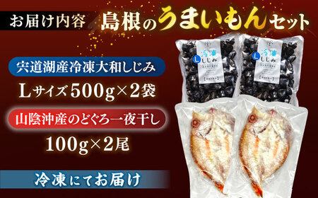 しじみ 島根のうまいもんセット！宍道湖産冷凍大和しじみ　L500g×2　山陰沖産のどぐろ一夜干し100g以上×2 島根県松江市/平野缶詰有限会社[ALBZ030] しじみ しじみ