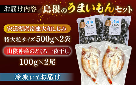 しじみ 島根のうまいもんセット！宍道湖産冷凍大和しじみ　特大粒500g×2　山陰沖産のどぐろ一夜干し100g以上×2 島根県松江市/平野缶詰有限会社[ALBZ031] しじみ しじみ
