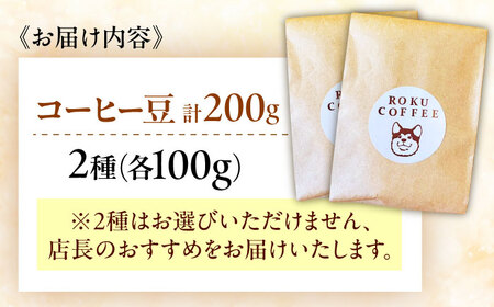 店長おススメのコーヒー豆(2種100g×1パックずつ)【roku coffee】[QBU003] コーヒー 豆 九州 長崎 佐々町 ふるさと納税 おすすめ