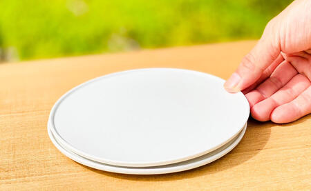 有田焼 シンプルモダンプレート 2枚セット 白マット【あや千】食器 器 うつわ おしゃれ 取り皿 パン皿 デザート皿 ケーキ フルーツ A22-32 