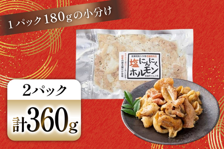 豚肉 ホルモン 塩にんにくホルモン 180g 2p 計360g [りんご苑 山形県 高畠町 tk06ays660006]