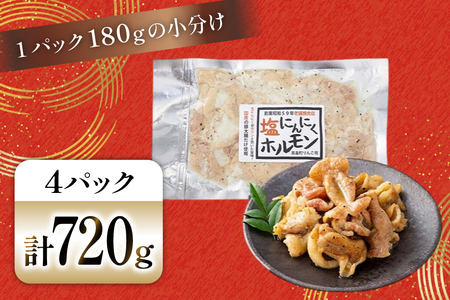 豚肉 ホルモン 塩にんにくホルモン 180g 4p 計720g [りんご苑 山形県 高畠町 tk06ays660017]