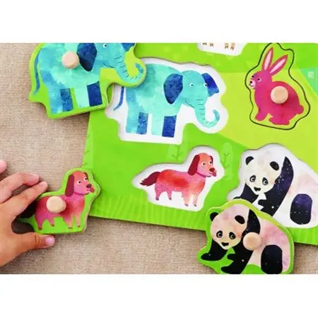 東郷町【公式キャラクターロゴ入り】木のパズルなかよしどうぶつ【1563501】