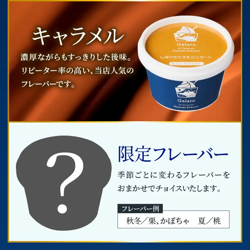 生乳ジェラートセット　3か月定期便（合計36個）　ミルク ラムレーズン キャラメル 限定フレーバー