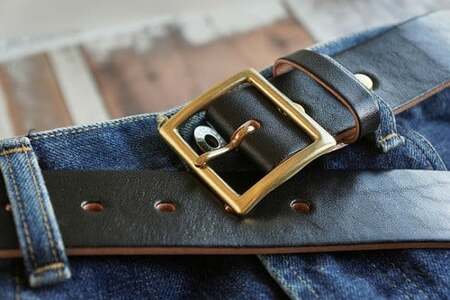 E STREET LEATHER ベンズクラシック 4cm幅 茶芯革 極厚レザーベルト ブラック（30インチ 76.5cm） 【star005-1-01】