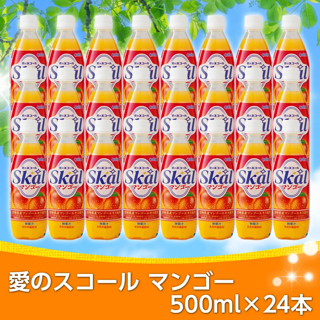 愛のスコール マンゴー 500ml×24本_11-2304_(都城市) 宮崎県のご当地飲料 乳性炭酸飲料 缶ジュース 炭酸飲料 乳飲料 デーリィ 500ml 24本