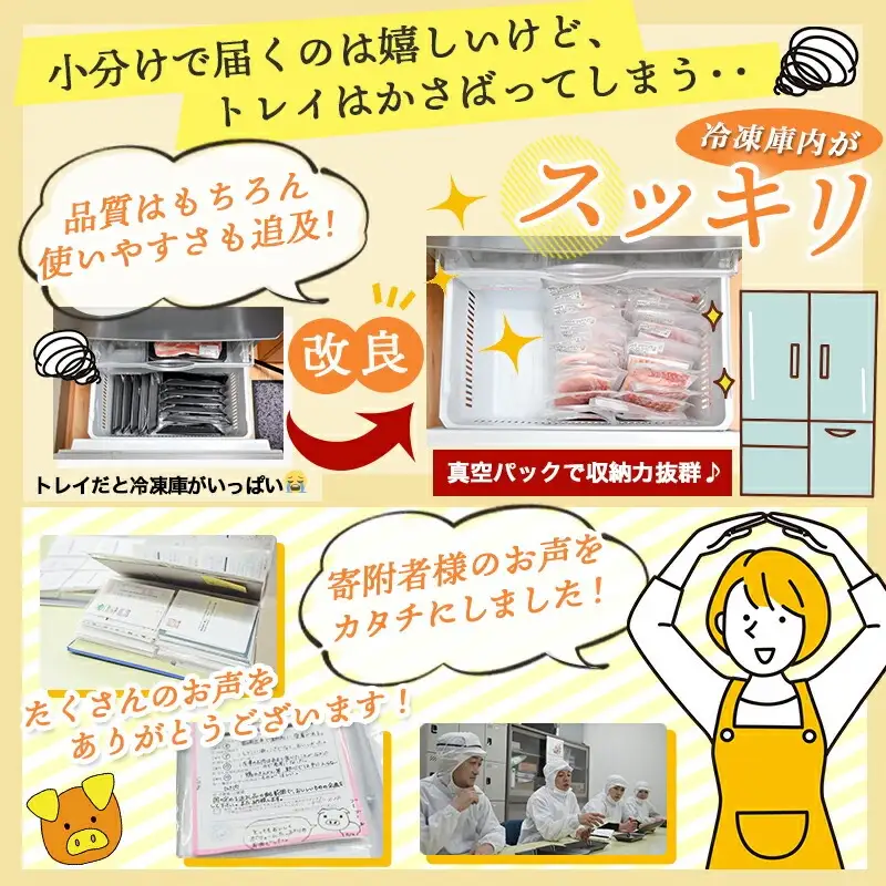 「おさつポーク」しゃぶしゃぶ2.5kgセット(真空パック)〔18-1402〕_(都城市) おさつポーク スライス ロース/肩ロース バラしゃぶ モモしゃぶ 真空パック 100g×25P 合計2.5kg 肉 しゃぶしゃぶ さつまいも育ち