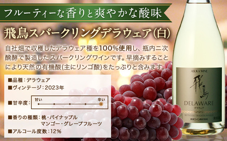 スパークリング ワイン 飛鳥シリーズ スパークリング シャルドネ ＆ スパークリング デラウェア セット 750ml × 2本