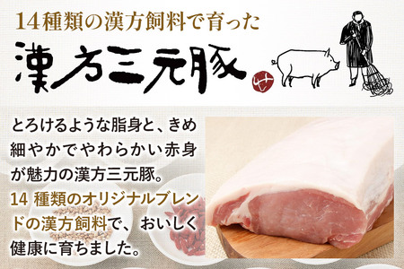 漢方三元豚モモ厚切りタレ漬け 100g×10パック 豚肉 味付き肉