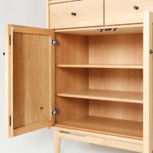 旭川家具 MUKU工房オリジナル ジャム カウンターボード 120 北海道ナラ 【 国産 無垢 インテリア 木製 収納 ナチュラル キャビネット カウンターボード サイドボード リビング ダイニング 北海道 】 _04577