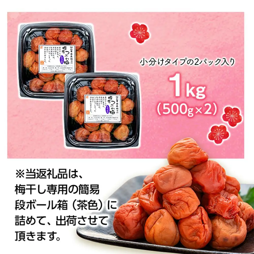 紀州産 南高梅 樽底 つぶれ梅 しそ風味 1kg （500g × 2パック） 梅干し 梅干 うめぼし