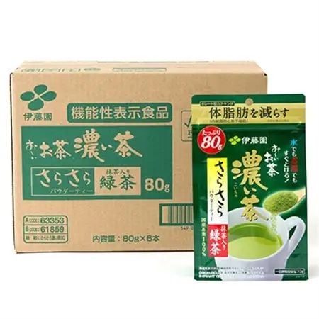 【機能性表示食品】お～いお茶 濃い茶 さらさら抹茶入り緑茶 80g×6袋_飲料・ドリンク 茶葉・ティーバッグ 茶 _【1550019】