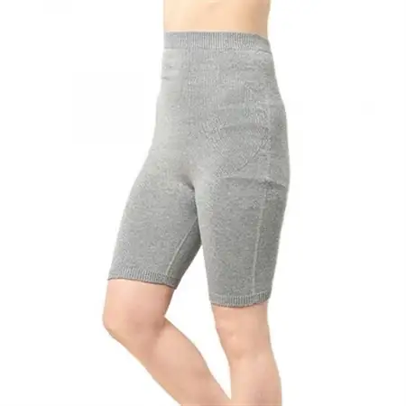 日本製 オーガニックコットン 腹巻パンツ 3分丈 無縫製 グレー (612-7543)_装飾品・工芸品  服飾小物 _【1257791】
