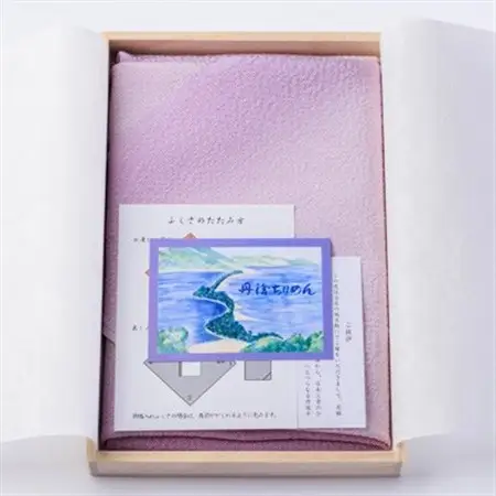 正絹ちりめん友禅ふくさ ぼかし 浅紫(藤色)_雑貨   _【1568019】