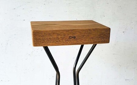 国産栗の木のスツール45cm（Fio） ｜鉄×天然木 低めスツール 日本製 西粟倉村E-mp-A26A
