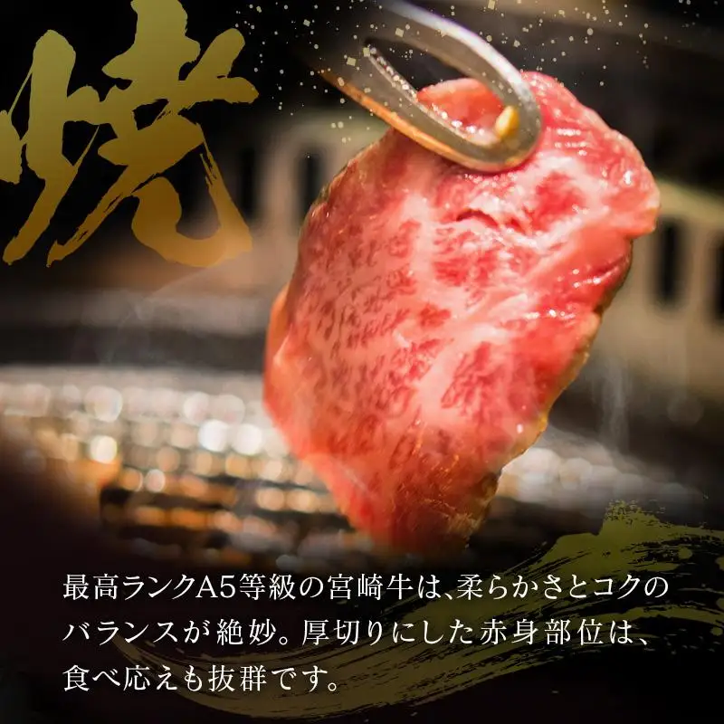 宮崎県産 倉薗牧場 A5等級 宮崎牛 特上赤身 厚切り 焼肉用 1パック
