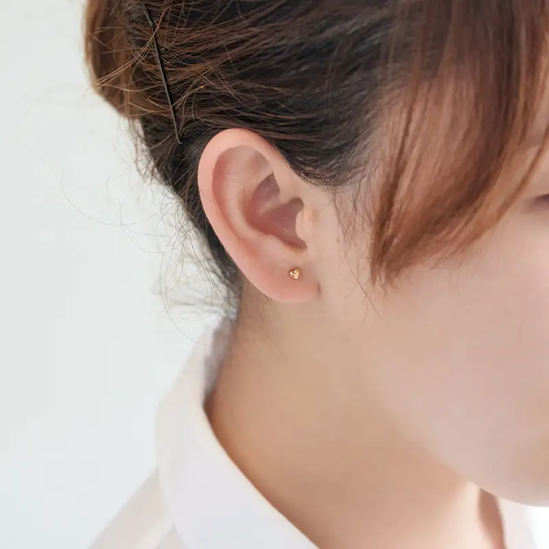 【L&Co.】K18 ハートピアス(95-8127)