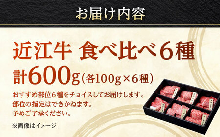 近江牛 バラ・モモ・ロース おまかせ6種 各100g 焼肉すだく 国産牛 / 牛肉 黒毛和牛 食べ比べセット 希少部位 高級 / 栗東市 / 株式会社総合近江牛商社[BIBX002]