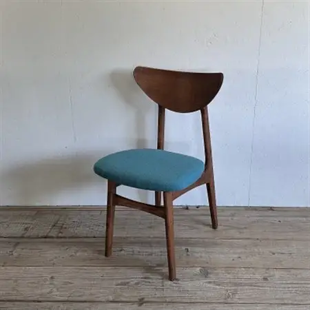 Karl Dining Chair ヘリンボーン ライトブルー ダークブラウンフレーム【SWOF】_雑貨・日用品 椅子・チェア・ソファ 家具・インテリア _【1573463】