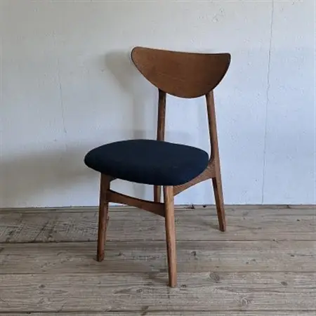 Karl Dining Chair ヘリンボーン ネイビー ダークブラウンフレーム【SWOF】_雑貨・日用品 椅子・チェア・ソファ 家具・インテリア _【1573464】