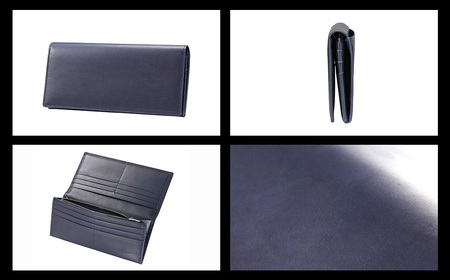 豊岡財布 craftsmanship AI（藍）Jacket Wallet Long CW010 勝色 / 財布 長財布 ロングウォレット メンズ レディース 牛皮革 本革 高級 おしゃれ ビジネス 本藍染め ネイビー