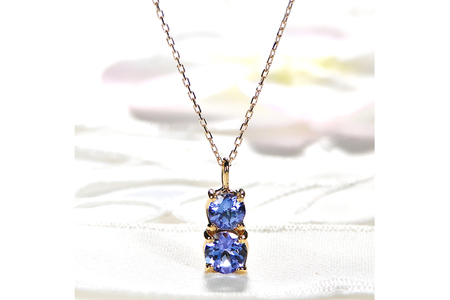 ネックレス K18YG イエローゴールド 大粒 タンザナイト 1.5ct ラウンド ダブルサークル ペンダント【f206-k18yg】 [株式会社オーダーメイドジュエリーメイ 山梨県 韮崎市 20743763] アクセサリー アクセ ジュエリー レディース