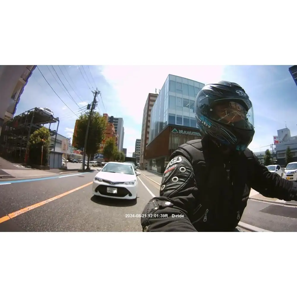 世界初　日米特許取得　バイク用バックミラー型前後ドライブレコーダー