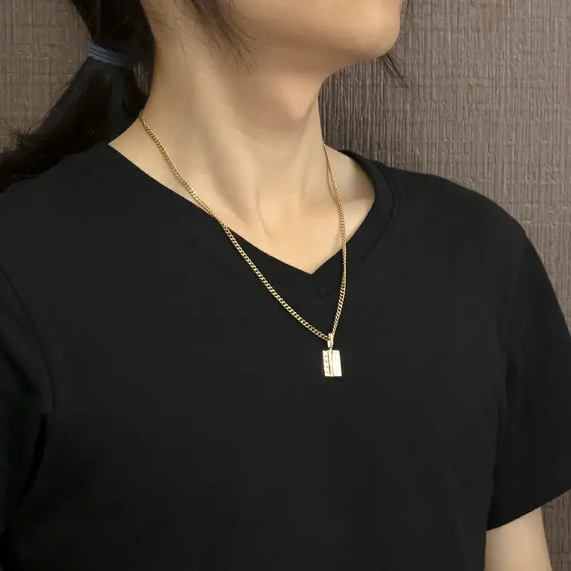 18金 プラチナ ペンダントトップ ダイヤ プレート ネックレス 18k イエローゴールドK18 pt900 240627201 SWAA193