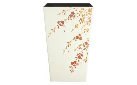 蒔絵調 ダストボックス M角 6.7L 桜ホワイト タツクラフト 【Tk140】【ttcf922-maki-swh-6d7】