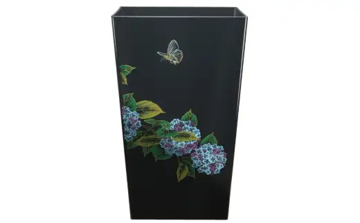 蒔絵調 ダストボックス M角 6.7L 紫陽花ブラック タツクラフト 【Tk141】【ttcf922-maki-abl-6d7】