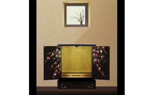 タツクラフト 紀州塗り ミニ仏壇 雅 小 しだれ桜 【Tk166】【ttcf922-butu-sch】