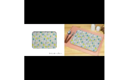 友禅染和紙トレー M 33cm ２枚セット ウインターリーフ グレー タツクラフト 【Tk287】【ttcf922-yuz33-win】