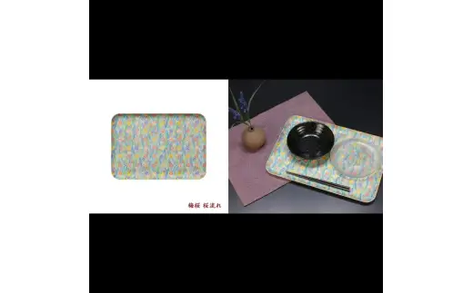 タツクラフト 友禅和紙トレー M 33cm 2枚セット 梅桜 桜流れ 【Tk313】【ttcf922-yum-11】