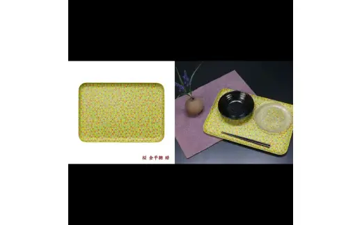 タツクラフト 友禅和紙トレー L 39cm 2枚セット 桜 金平糖 緑 【Tk325】【ttcf922-yul-9】