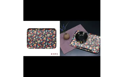 タツクラフト 友禅和紙トレー L 39cm 2枚セット 桜 牡丹文 【Tk329】【ttcf922-yul-13】