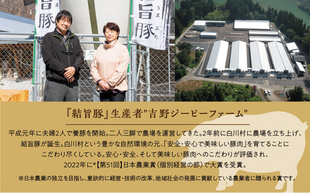 結旨豚 バラ焼肉 500g×2パック 計1kg 冷凍真空パック | 肉 お肉 豚肉 国産 焼肉用 白川郷 岐阜県 白川村 ブランド豚 人気 おすすめ ギフト 11000円 飛騨高山ミート [MS009]