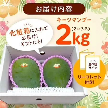 【2026年8月から順次発送・贈答用】JAおきなわ厳選 幻のキーツマンゴー2kg(2～3玉)【配送不可地域：離島】【1724305】