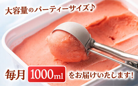 【全3回定期便】【2026年4月以降発送】福岡産 濃厚 あまおう ジェラート 1000ml 桂川町/南国フルーツ株式会社 [ADBW051] あまおう ジェラート あまおういちごアイス