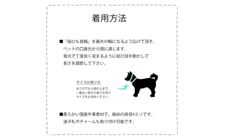 日本製ペット用牛革チョーカー(サイズ：S)(カラー：レッド)【043-013-1-1】