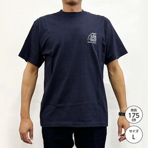 仙台・宮城の観光Tシャツ　「猫に七夕」Tシャツ　Lサイズ　［S-04］
