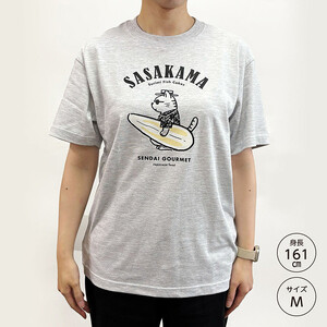 仙台・宮城の観光Tシャツ　「猫と笹かま」Tシャツ  Lサイズ　［T-01］
