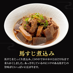 馬力セット 3種類 セット 計630g ホルモン煮込み しぐれ煮 スジ煮込み 株式会社有働精肉店《30日以内に出荷予定(土日祝除く)》熊本県 菊池市 おつまみ 惣菜 馬肉 ホルモン すじ肉 熊本県産 九州産 国産 冷凍 送料無料